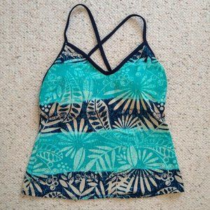 Blue Floral Tankini, Padded